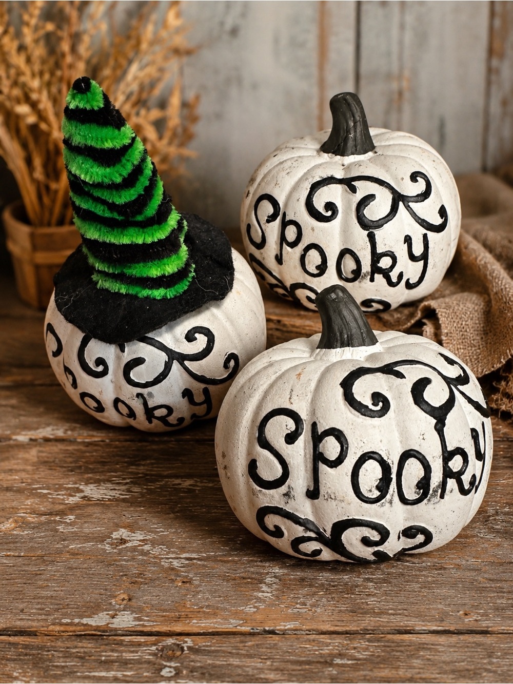 Pumpkin Cement Fall Home Decor‎ Set 3